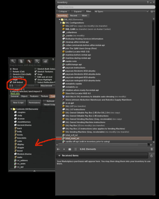 Copy reset script to linked prims