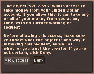 Permission to take lindens warning